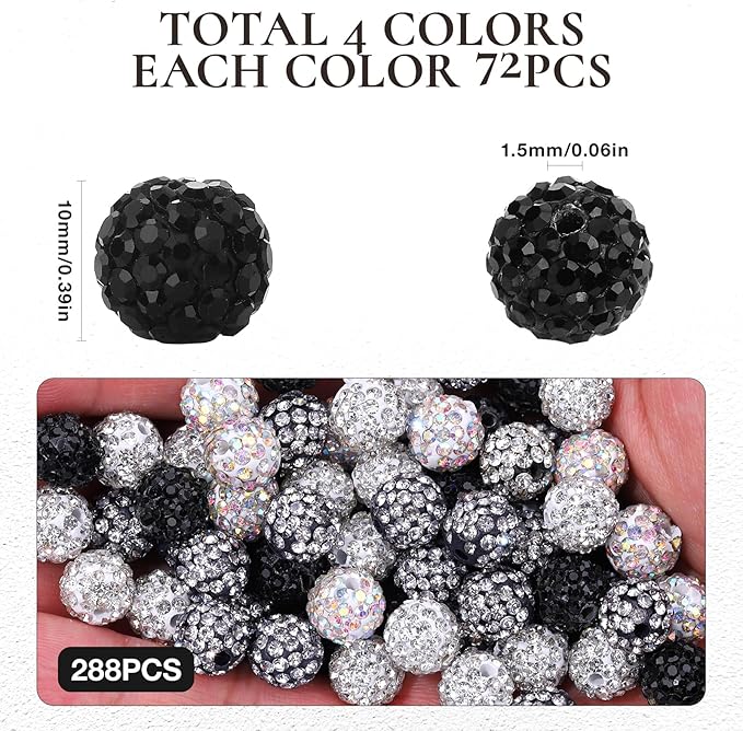 Novani 288pcs 10mm Round Rhinestone Beads - Image 5