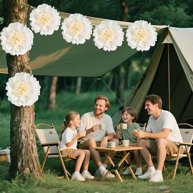 SUNBEAUTY 6 Pcs White Giant Paper Flowers Decorations 12" Large Tissue - Image 7