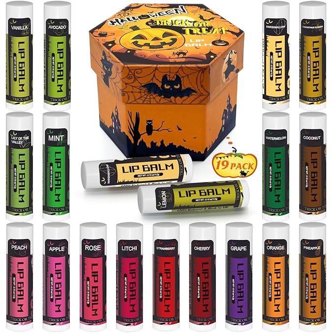 Yopela 19 Pack Halloween Natural Lip Balm Bulk by yopela