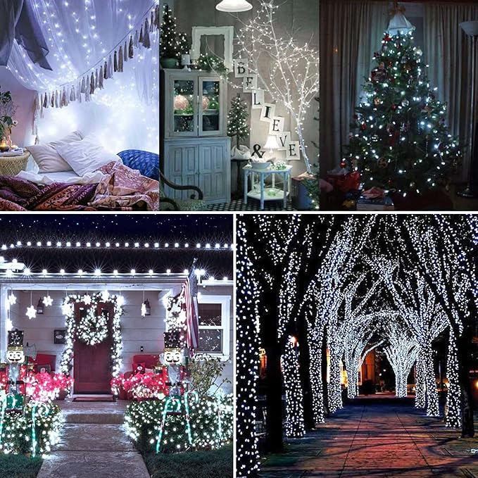 Toodour Solar Christmas Lights, 72ft 200 LED 8 Modes Outdoor Christmas String - Image 4