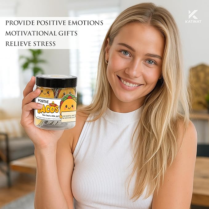 Positive Taco Jar – 60 Funny Emotional Support Taco, Back to School Gift - Image 4