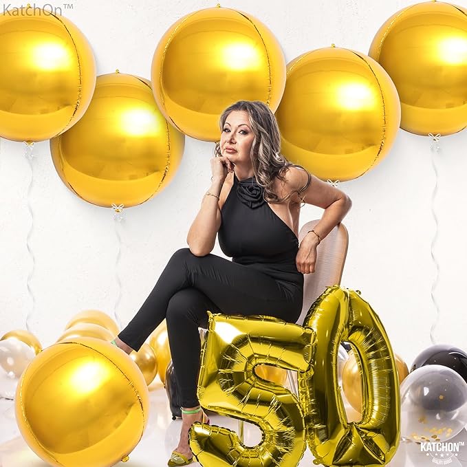KatchOn, Large Gold Foil Balloons - Image 5