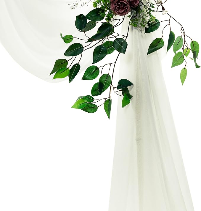 VDS Pack of 1 Panel Wedding Arch Draping Fabric Sheer Chiffon Fabric Drapery - Image 3