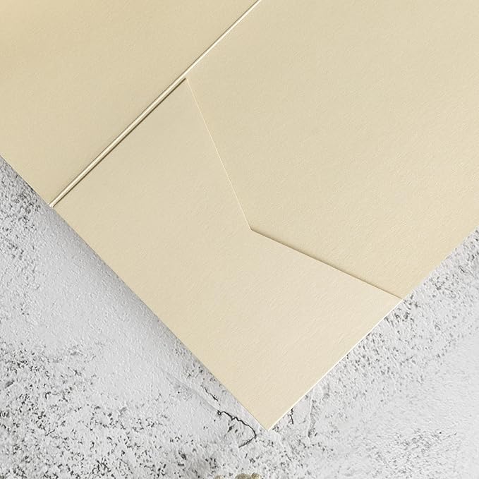 20 PCS Champagne Tri-fold Laser Cut Wedding Invitation Pockets - Image 6