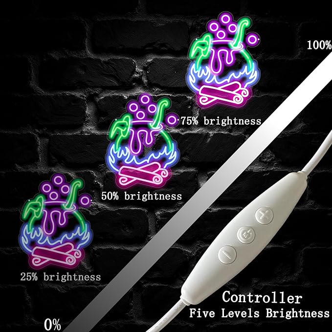 "Witch Brew" Cauldron Neon Sign - Image 5