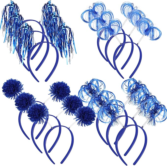 Censen 12 Pcs Halloween Pom Pom Party Headbands Tinsel Ponytails Spirit Head by Censen