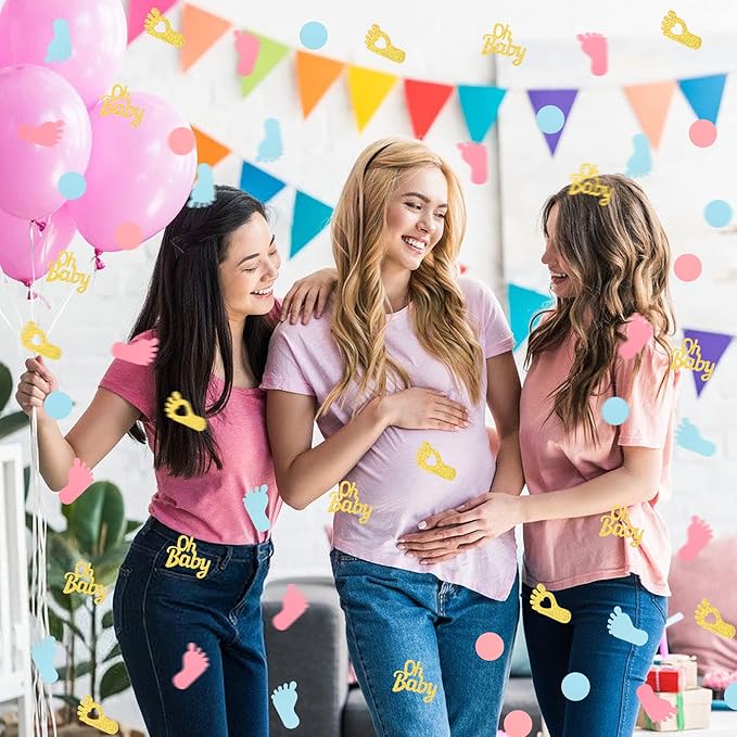 MARFOREVER 350 Pieces Gender Reveal Confetti Baby Shower Decoration Pink Blue - Image 5