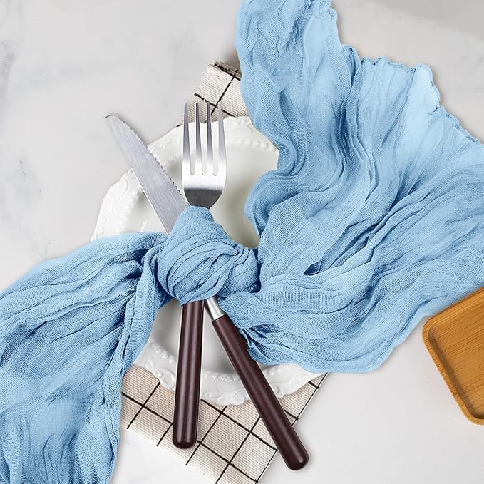 Le courant 6pcs 10Ft Cheesecloth Table Runner, Rustic Boho Gauze Cheese Cloth - Image 4