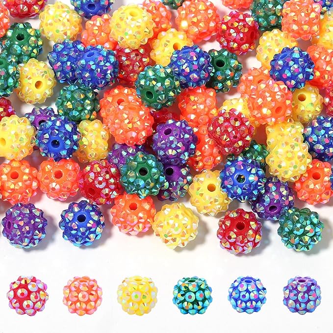 novani 240pcs 10mm Rainbow Rhinestone Beads - Image 2