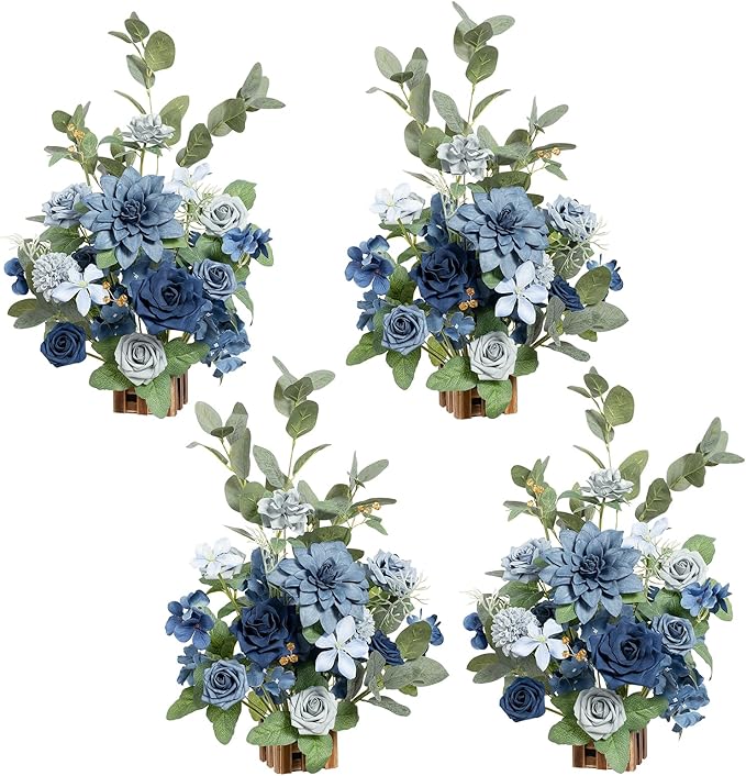 Ling's Moment 17.5" Tall Standing Artificial Flowers Arrangements 4pcs Fall by LingsMoment