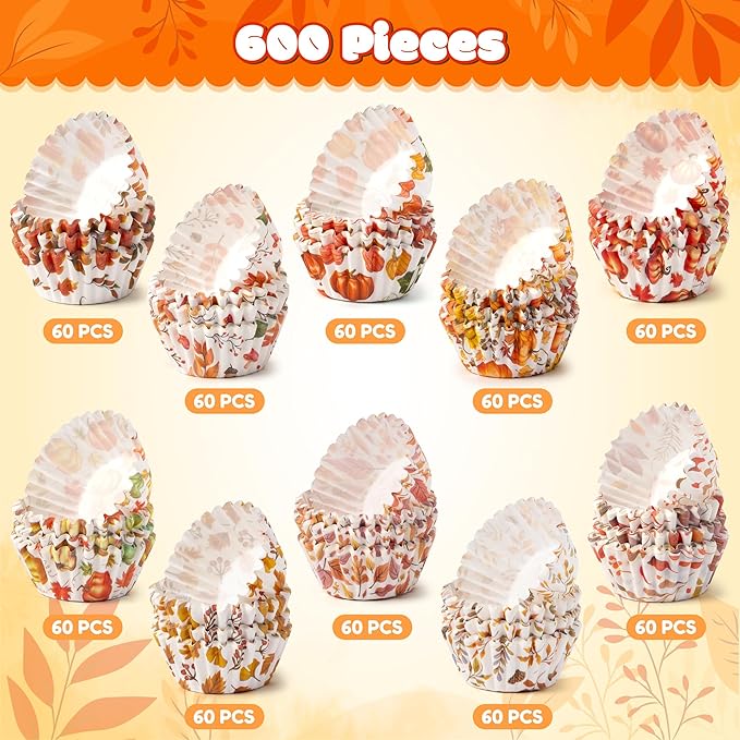 COcnny Fall Mini Cupcake Liners - Image 2