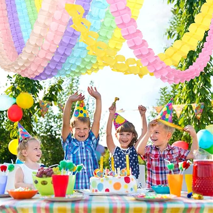 Pastel Rainbow Party-Decorations Streamers Garland - Image 8