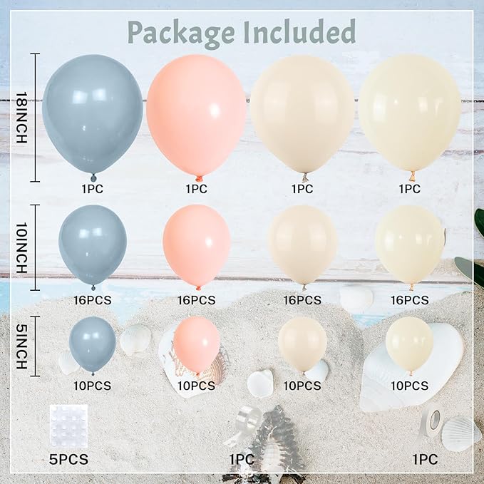Gender Reveal Balloon Arch Kit 115Pcs Dusty Blue Blush Balloons Garland Boho - Image 2
