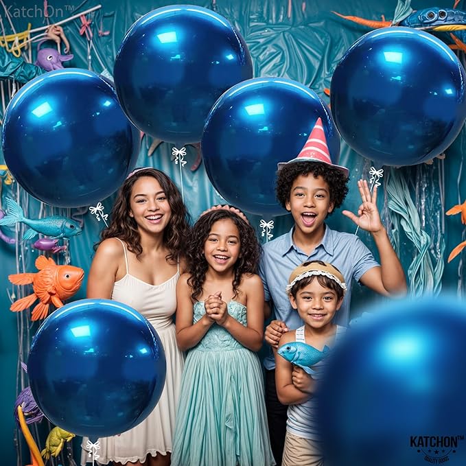KatchOn, Mylar Metallic Blue Balloons - Image 4