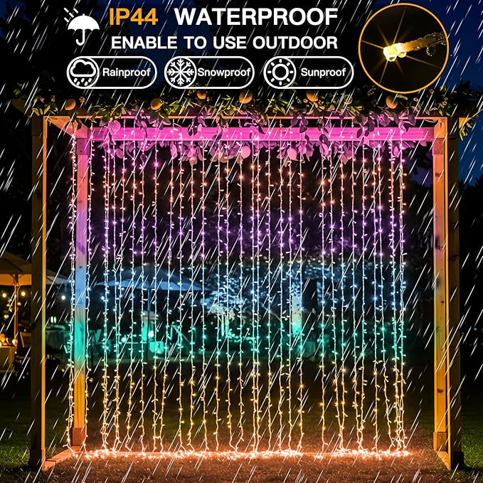 suddus Curtain Lights for Bedroom, 320 Led 9.8ft x9.8ft Hanging String Lights - Image 6