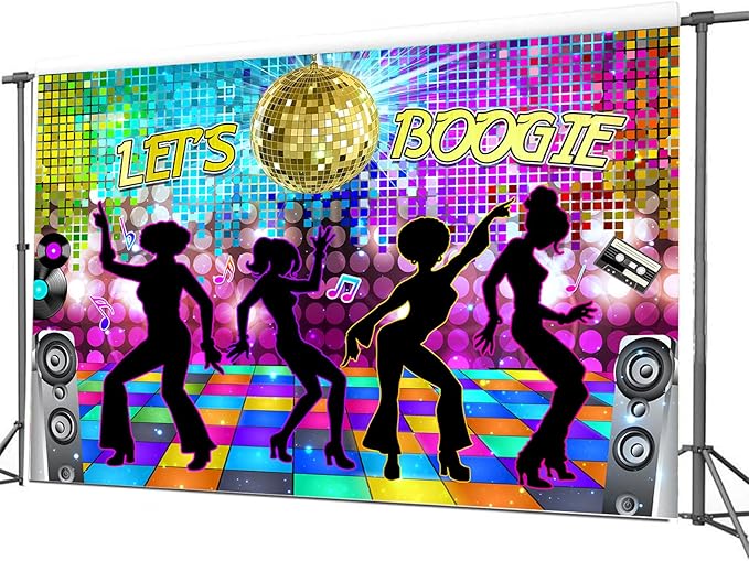 Dance Party Backdrop Retro 80s 90s Theme Stage Dance Ball Music Birthday Party - Image 3