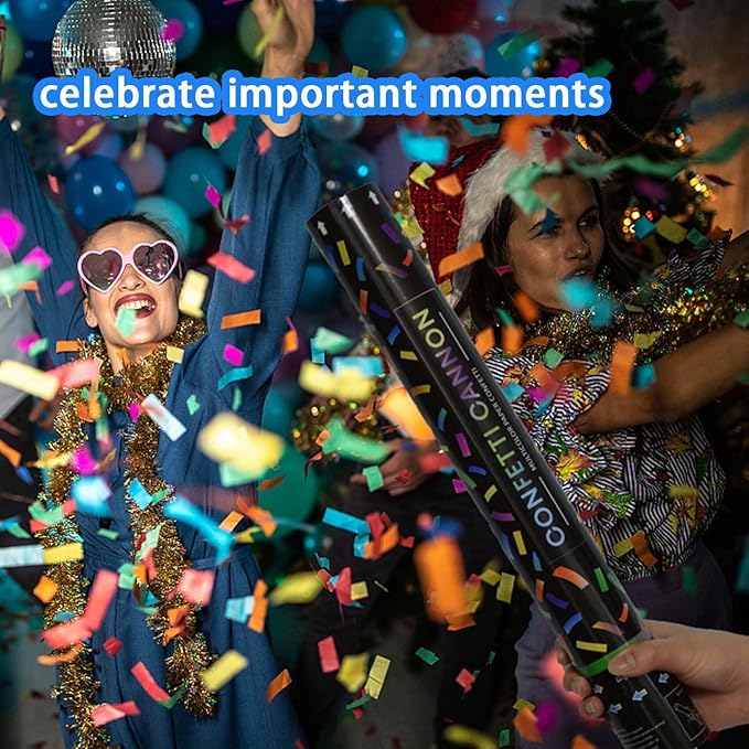 16 Inch Biodegradable Confetti Cannon Party Poppers Party Supplies, Air Powered - Image 4