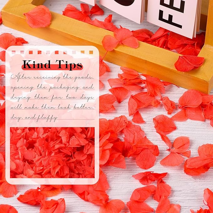 2500 PCS Red Hydrangea Petals 100% Natural Real Flower Petals - Image 3