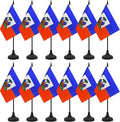 12 Pack Haiti Desk Flag Set, Haitian Table Office Flag, Small Miniature Desktop by Unknown