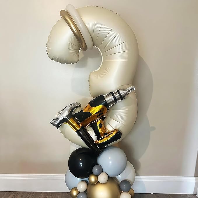 Cream 1 Balloon Number 40 Inch Cream White Number 1 Balloon Helium Mylar 1 - Image 4