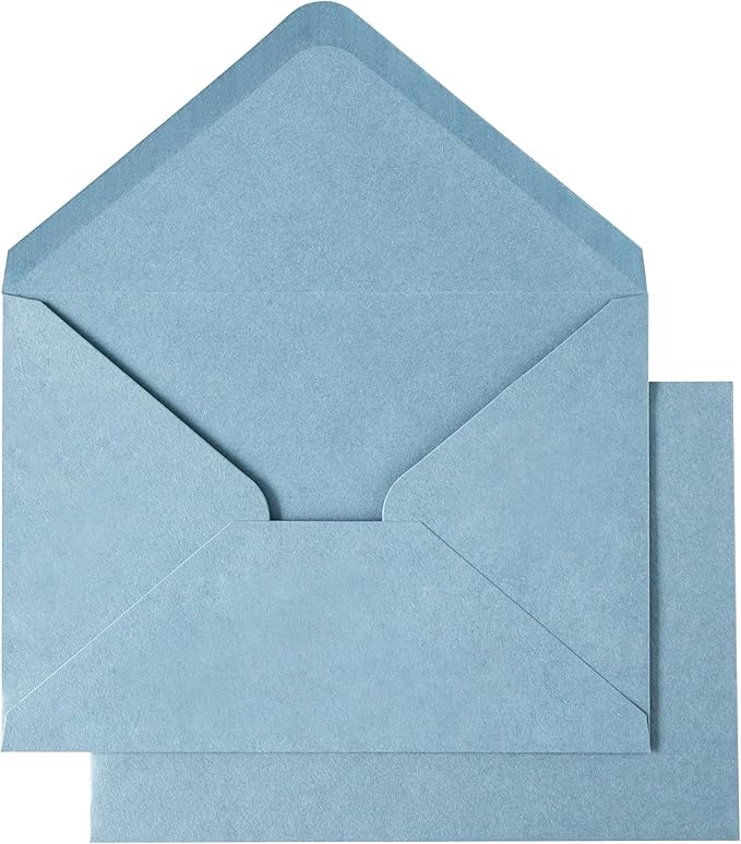 PONATIA 50 PCS A7 Envelopes, 5.25 x 7.48'' Matte Dusty Blue Envelope by ponatia