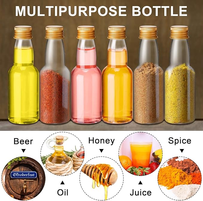 120 Pcs Mini Liquor Bottles Airtight Shot Miniature Empty Plastic Alcohol - Image 7