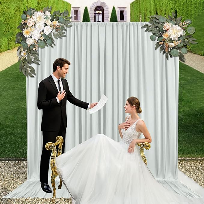 10ft x 10ft Silver Backdrop Curtains - Image 5