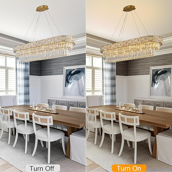 Crystal Chandeliers, 49.2" 18-Light Gold Chandelier - Image 4