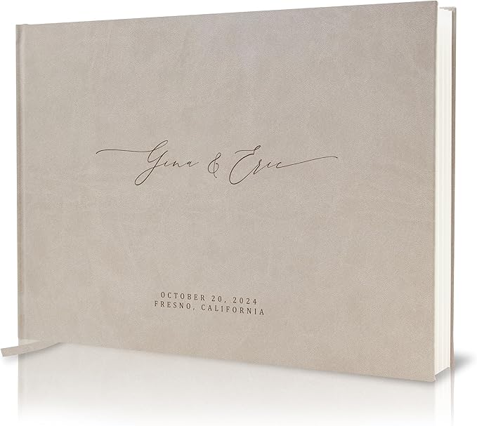 MUUJEE Personalized Guestbook in Taupe by MUUJEE