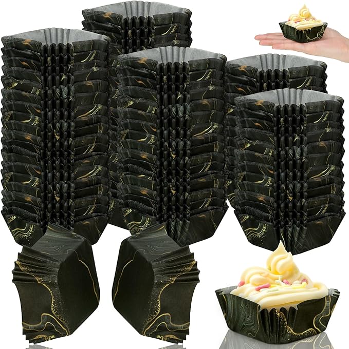 Tanlade 350 Pcs Square Mini Cupcake Liners Disposable Brownie Baking Pan Liners by Tanlade