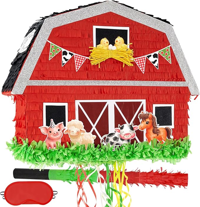 WERNNSAI Red Farm Animal Piñata by WERNNSAI