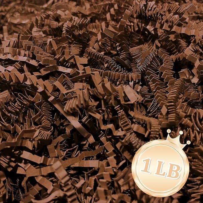 Zankubom 1 LB Brown Crinkle Cut Paper Shred Filler Great by Zankubom