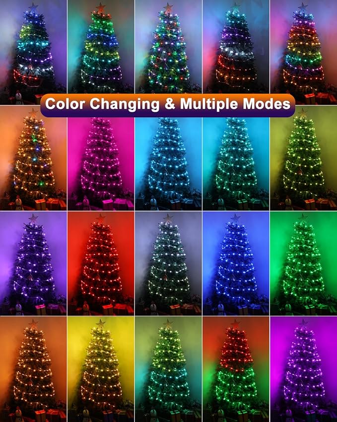 BrizLabs Color Changing Fairy Lights, 66ft 200 LED Rainbow Christmas Fairy - Image 4