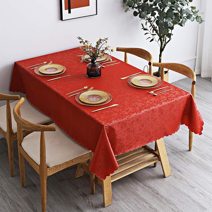 Smiry Rectangle Table Cloth, Waterproof Heavy Duty Vinyl Tablecloths, Wipeable - Image 2
