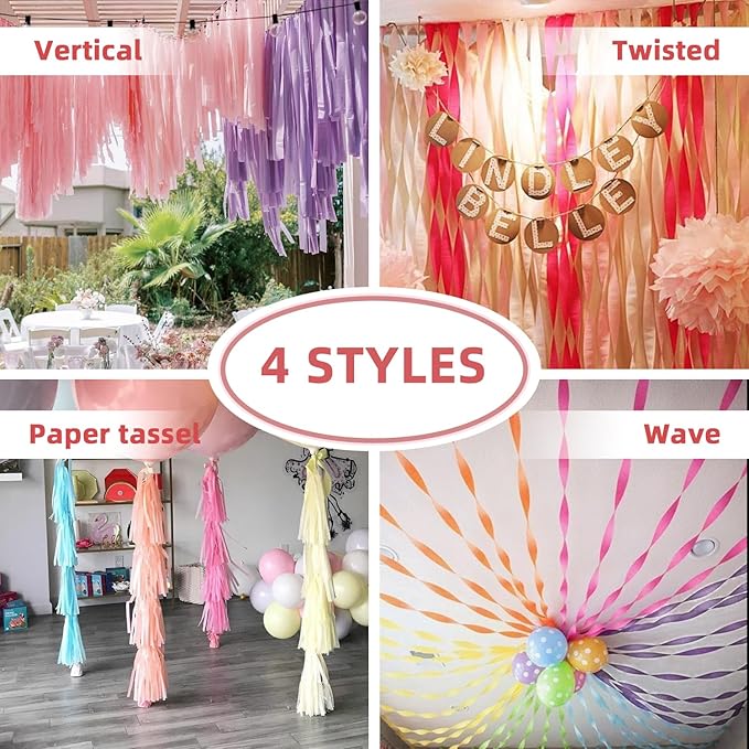 Crepe Paper Streamers, 8 Rolls 656ft Party Streamers - Image 6