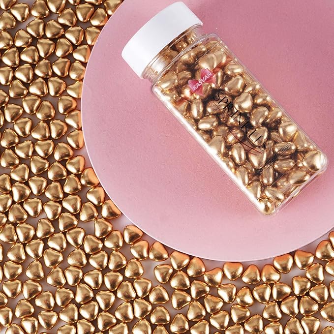Kasvan Gold Heart Shapes Sprinkles - Image 3
