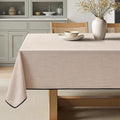 MIULEE Natural-Black Linen Tablecloth 60x104 Inch Rectangle Table Cloth by MIULEE
