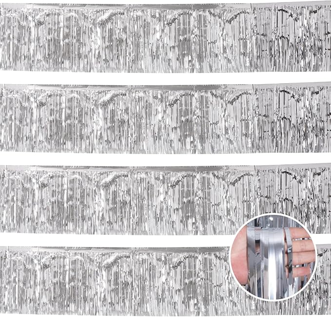 Silver Birthday Decorations Tinsel Garland Parade Float Decorations by YUKL