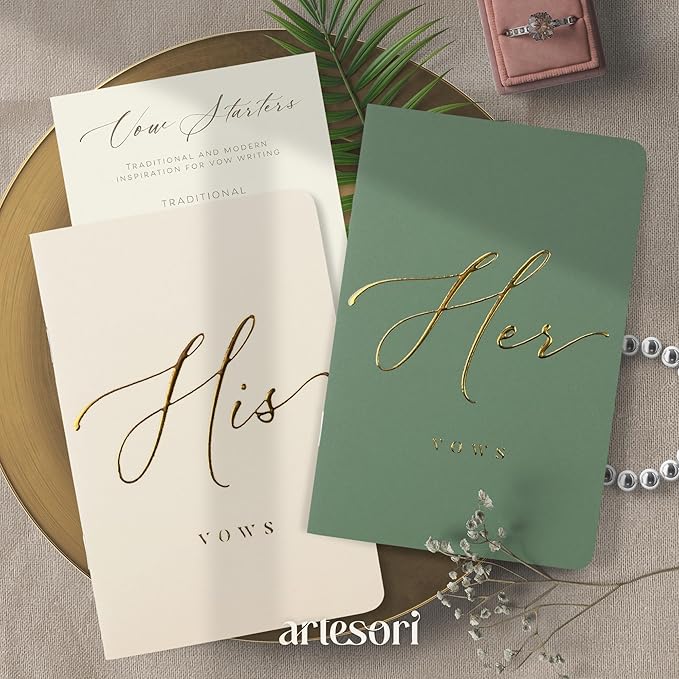 ARTESORI Wedding Vow Book for Her & Him, Soft Touch, 28 Lined Pages, Wedding - Image 5