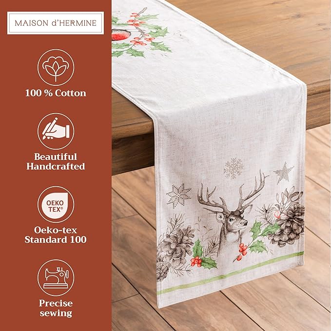 Maison d' Hermine Table Runner 100% Cotton Double Layer Table Runners 72 inches - Image 2