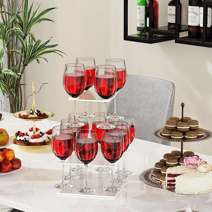 Champagne Tower, Rectangle Acrylic Champagne Display Rack Stand - Image 7