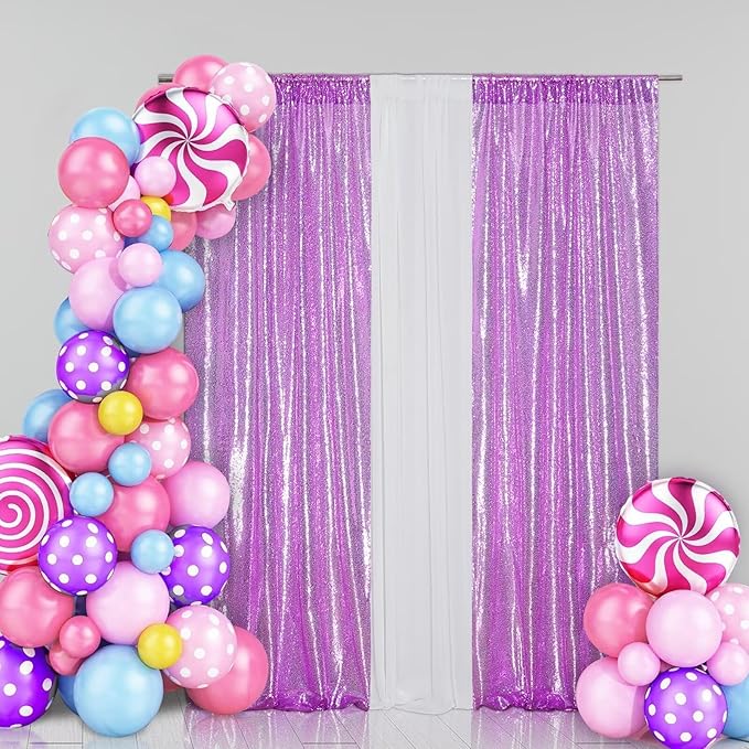 Eternal Beauty 2 PCS Sequin Backdrop Curtain, Sequin Wedding Backdrop - Image 2
