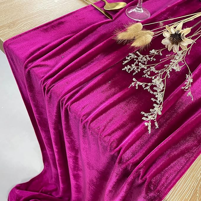 Luxurious Velvet Table Runner, 10ft Wedding Reception Decorations, 20x120inch - Image 5