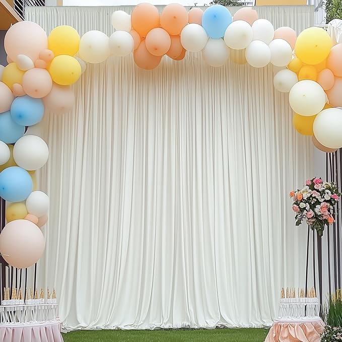 20ft x 15ft Ivory Wrinkle Free Backdrop Curtains - Image 6