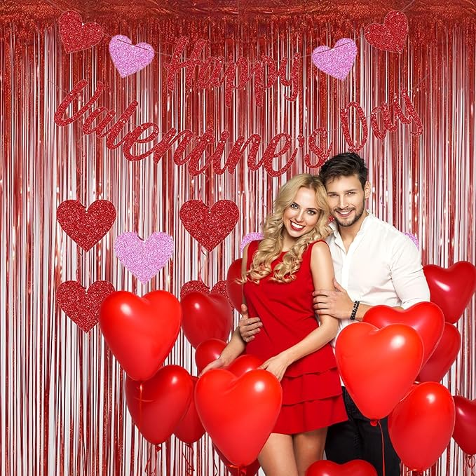 Foil Fringe Curtains Red Streamers Party Decorations - Image 9