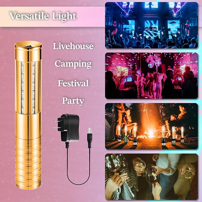 4 Packs Rechargeable LED Strobe Baton Lights Reusable Bottle Service Lights - Image 5