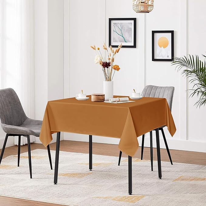 sancua Square Tablecloths 85x85 Inch Bronze - Image 3