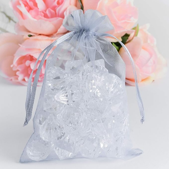 Super Z Outlet 100 Pack 5x7 Inch Mini Sheer Drawstring Organza Transparent Bags - Image 2