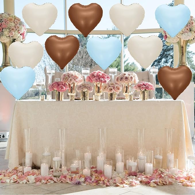 Blue Brown Heart Balloons - Image 4