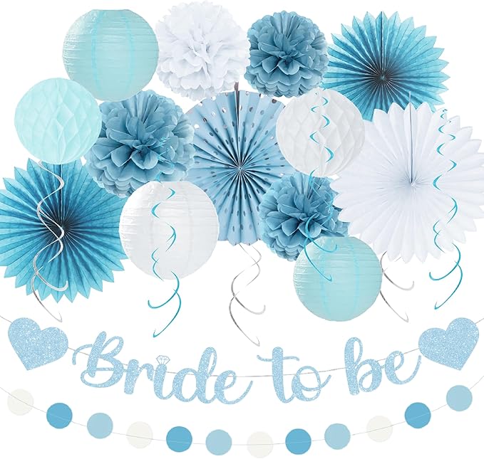 Holkcog Blue White Bachelorette Party Decorations, Wedding Decoration by Holkcog